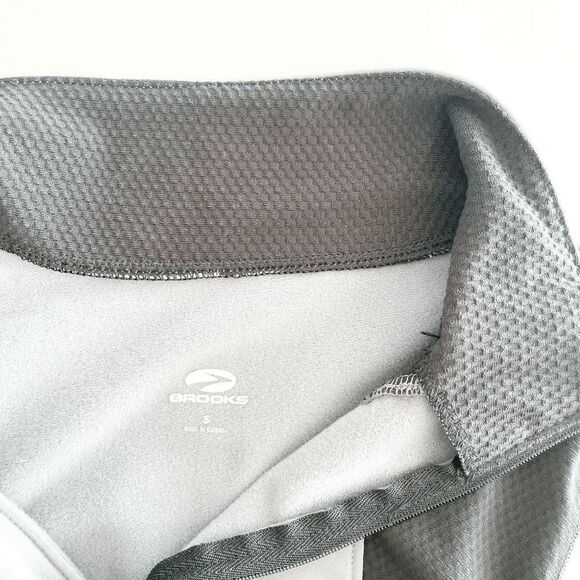 Brooks Men Athletic Performance Running Top Mock Neck Quarter Zip Gray Small - Picture 3 of 6